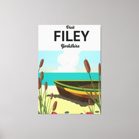 Filey, Yorkshire Seaide旅行ポスター キャンバスプリント (正面)