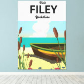 Filey, Yorkshire Seaide旅行ポスター キャンバスプリント (インサイチュ (ウッドフロア))