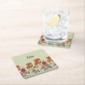 Filigranes Mohnfeld  Rechteckiger Pappuntersetzer  スクエアペーパーコースター (インサイチュ)