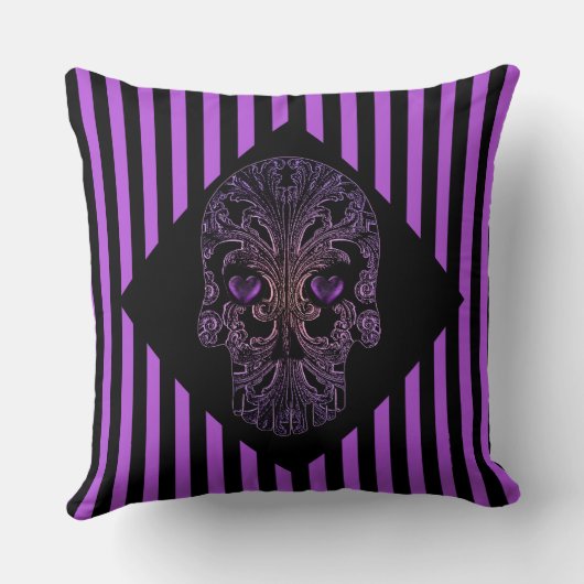 Filigreeスカルインシェードオブパープル クッション (裏面)