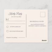 Filigree素朴、ウェディングRSVP ポストカード (裏面)