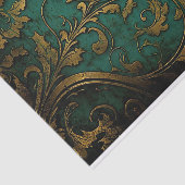 Filigree – 緑と金ゴールド 薄葉紙 (詳細)