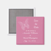 Filigree Butterfly日付磁石を保存 マグネット (正面/裏面)