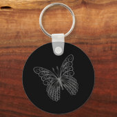 Filigree Butterfly Key Chain in Black キーホルダー (正面)