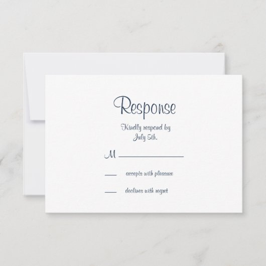 Filigree Butterfly RSVPのティール(緑がかった色) 出欠カード (正面)