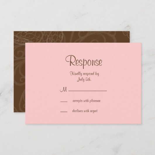 Filigree Butterfly RSVP in Brown (正面/裏面)