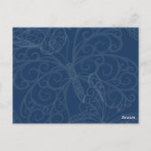 Filigree Butterfly Table Number (ティール（緑がかった色）) ポストカード (裏面)