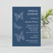 Filigree Buttraflyブライダルシャワー(ティール（緑がかった色）) 招待状 (スタンド正面)