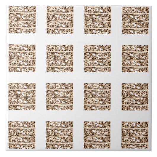 Filigree Cross Design Pattern タイル (正面)