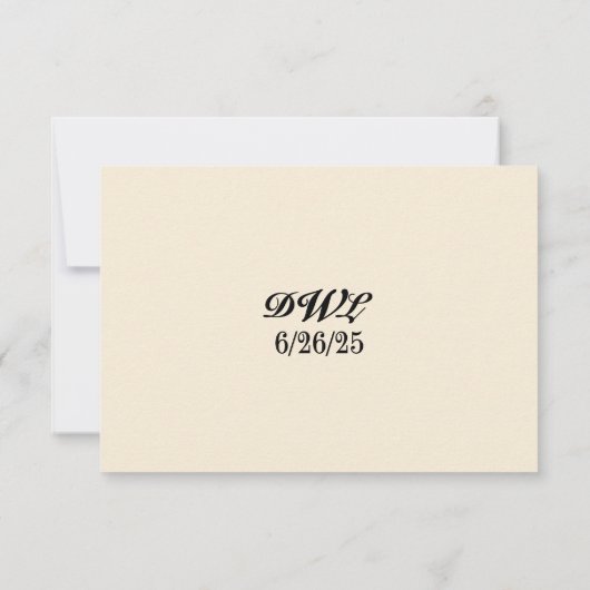 Filigree Fleur QR Code Wedding RSVP Card (裏面)