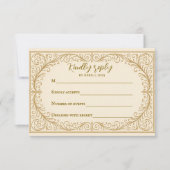 Filigree Fleur Wedding RSVP Card (正面)