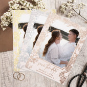 Filigree Floral Chinoiserie Save Date Wedding 箔招待状