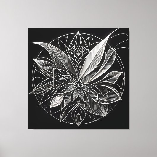 Filigree Floral Mandala キャンバスプリント (正面)