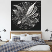 Filigree Floral Mandala キャンバスプリント (インサイチュ (寝室))