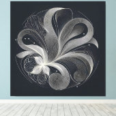 Filigree Flow Circle キャンバスプリント (インサイチュ (ウッドフロア))