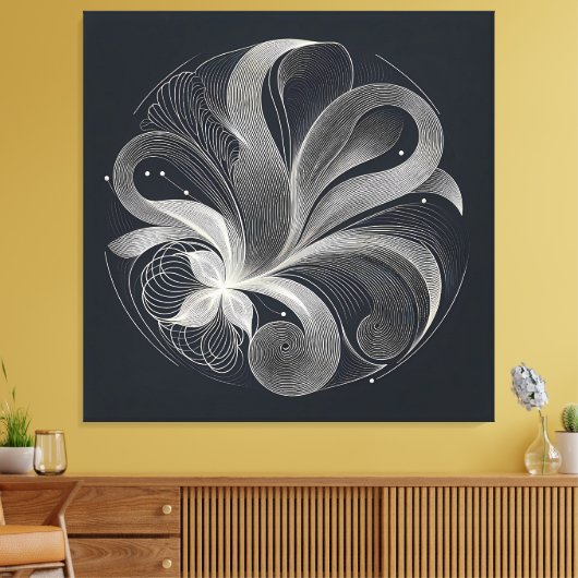 Filigree Flow Circle キャンバスプリント (インサイチュ (リビング))