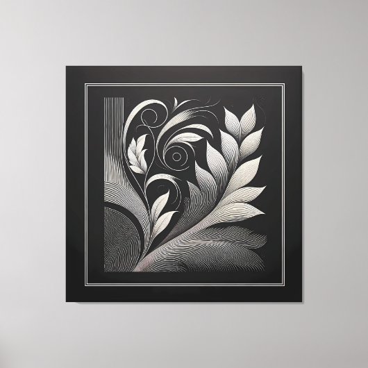 Filigree Leaf Frame キャンバスプリント (正面)