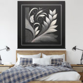 Filigree Leaf Frame キャンバスプリント (インサイチュ (寝室))