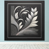 Filigree Leaf Frame キャンバスプリント (インサイチュ (ウッドフロア))