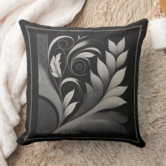 Filigree Leaf Frame クッション (ブランケット)