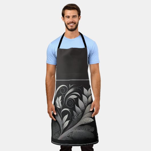 Filigree Leaf Frame Apron エプロン (着用した状態)