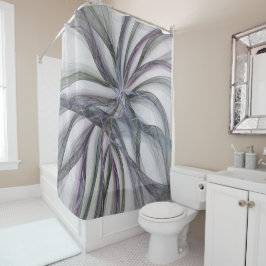 Filigree Motions Modern Abstract Swinging Fractal シャワーカーテン