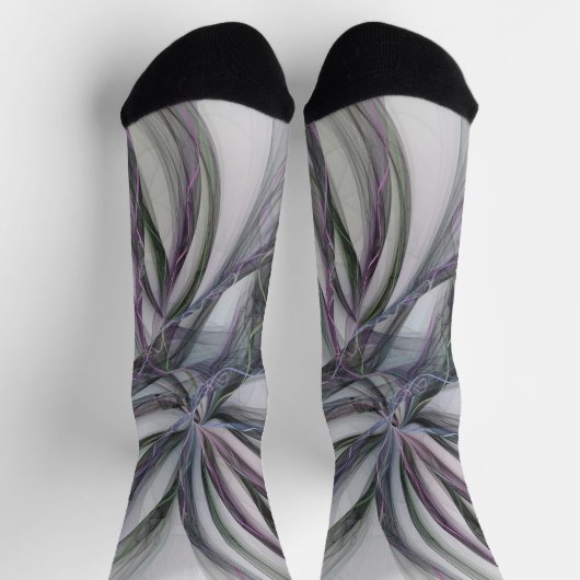 Filigree Motions Modern Abstract Swinging Fractal ソックス (上部)