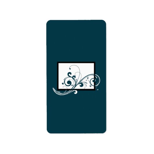 Filigree Navy/Whiteの結婚Small Candy Wrapper ラベル (正面)