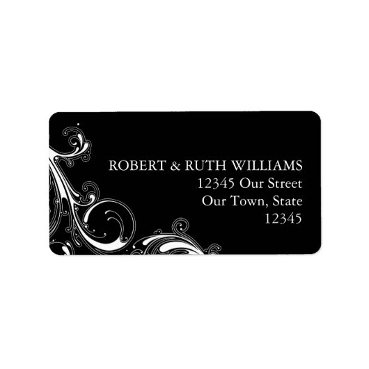 Filigree Swirl Black（白を含む） ラベル (正面)