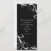 Filigree Swirl Black、白4 x 9.25結婚s 招待状 (裏面)