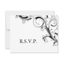 Filigree Swirl Black/White RSVP