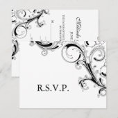 Filigree Swirl Black/White RSVP (正面/裏面)