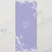 Filigree Swirl Lavenderメニュー メニュー (裏面)