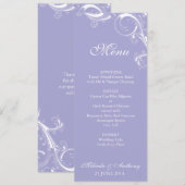 Filigree Swirl Lavenderメニュー メニュー (正面/裏面)