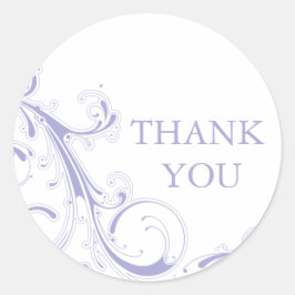 Filigree Swirl Lavender Thank You ラウンドシール