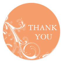 Filigree Swirl Orange Thank You