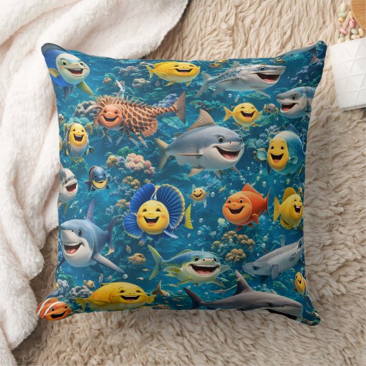 Filing sea creatures decorative クッション (ブランケット)