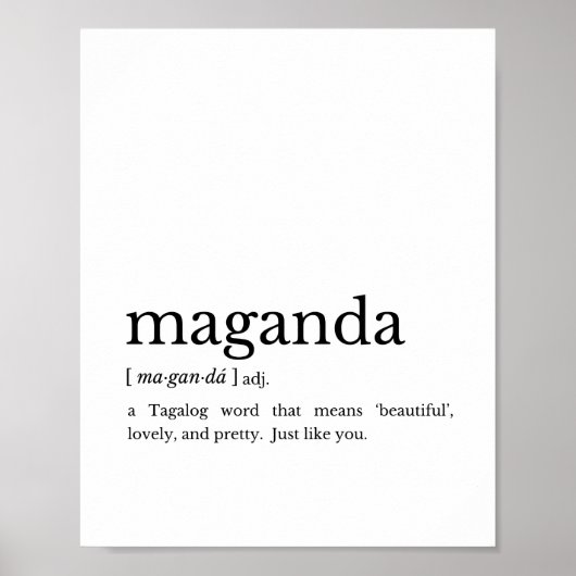 Filipino Gift Maganda Philippines Wall Art ポスター (正面)