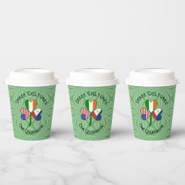 Filipino Irish USA Flags Shamrock Personalize Text 紙コップ