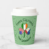 Filipino Irish USA Flags Shamrock Personalize Text 紙コップ (裏面)