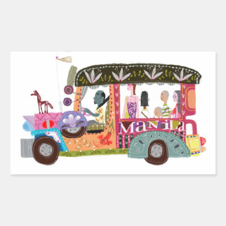 Filipino Jeepney Ride 長方形シール