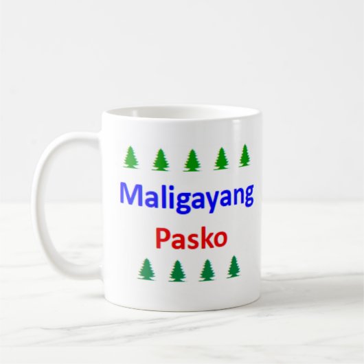 filipino maligayang pasko コーヒーマグカップ (左)