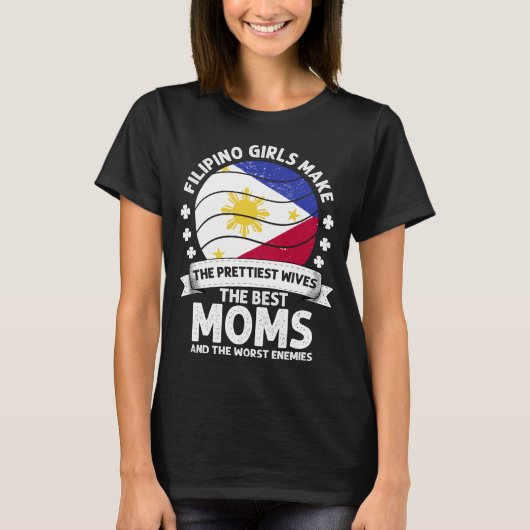 Filipino Mom Phillipines Mama Filipino American Tシャツ (正面)