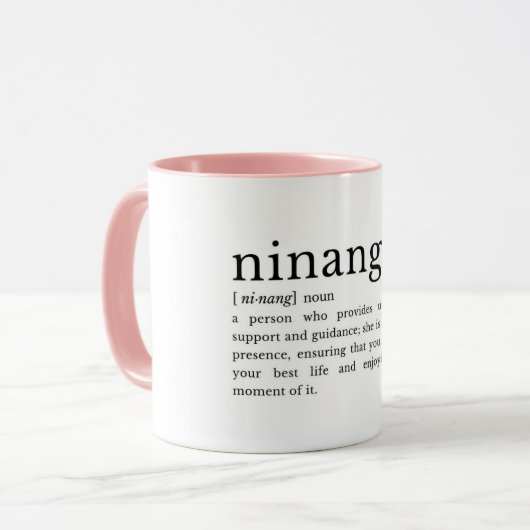 Filipino Ninang Definition Mug, Godmother Gift マグカップ (正面左)