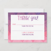 Fill-In Thank You Mermaid Water Color Noteカード サンキューカード (正面)