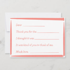 Fill-In-The-Blank "Handwritten" Thank You Notes ノートカード