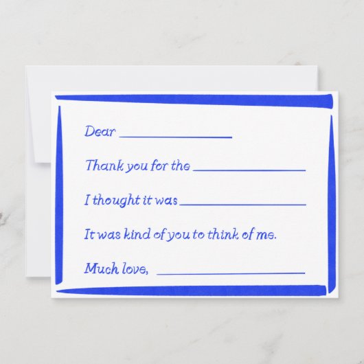 Fill-In-The-Blank "Handwritten" Thank You Notes ノートカード (正面)