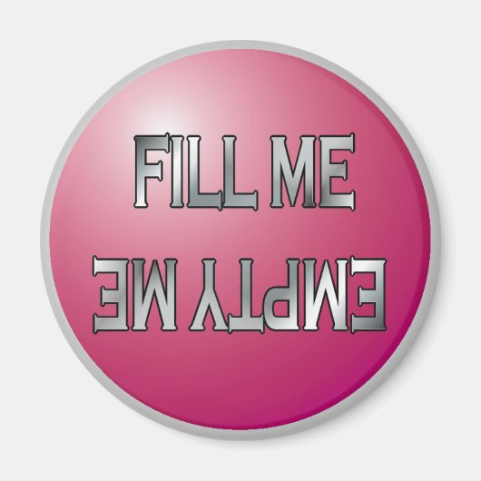 Fill me-Empty meピンク色の食洗機磁石 マグネット (正面)