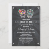 Fill The Bar Sugar Skulls Halloween Chalk Invitati 招待状 (正面)