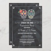 Fill The Bar Sugar Skulls Halloween Chalk Invitati 招待状 (正面/裏面)